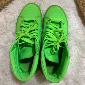 Neon green high top vans